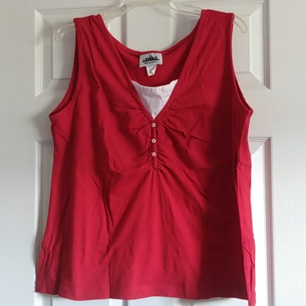Red white sleeveless top